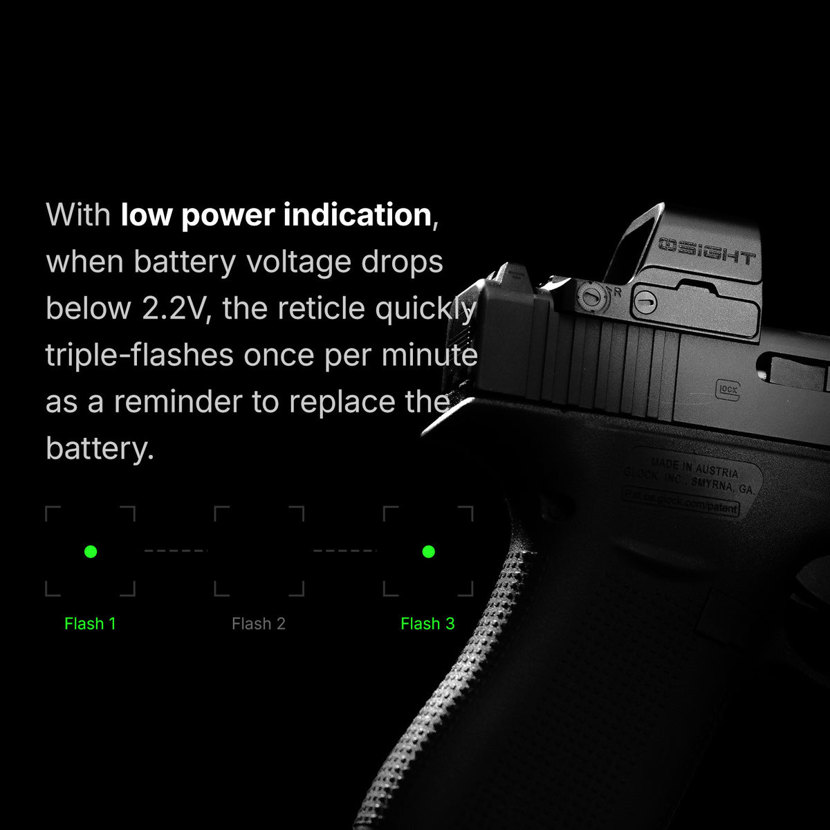 Olight Osight K low-battery warning