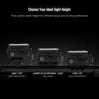 Olight Osight R mount heights: high, lower 1/3 co-witness, low