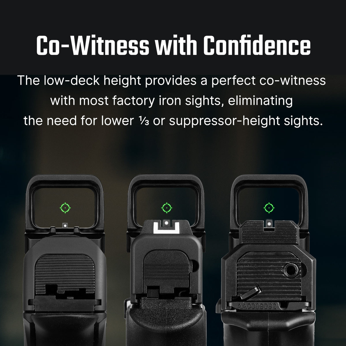 Olight Osight SE co-witness with factory sights