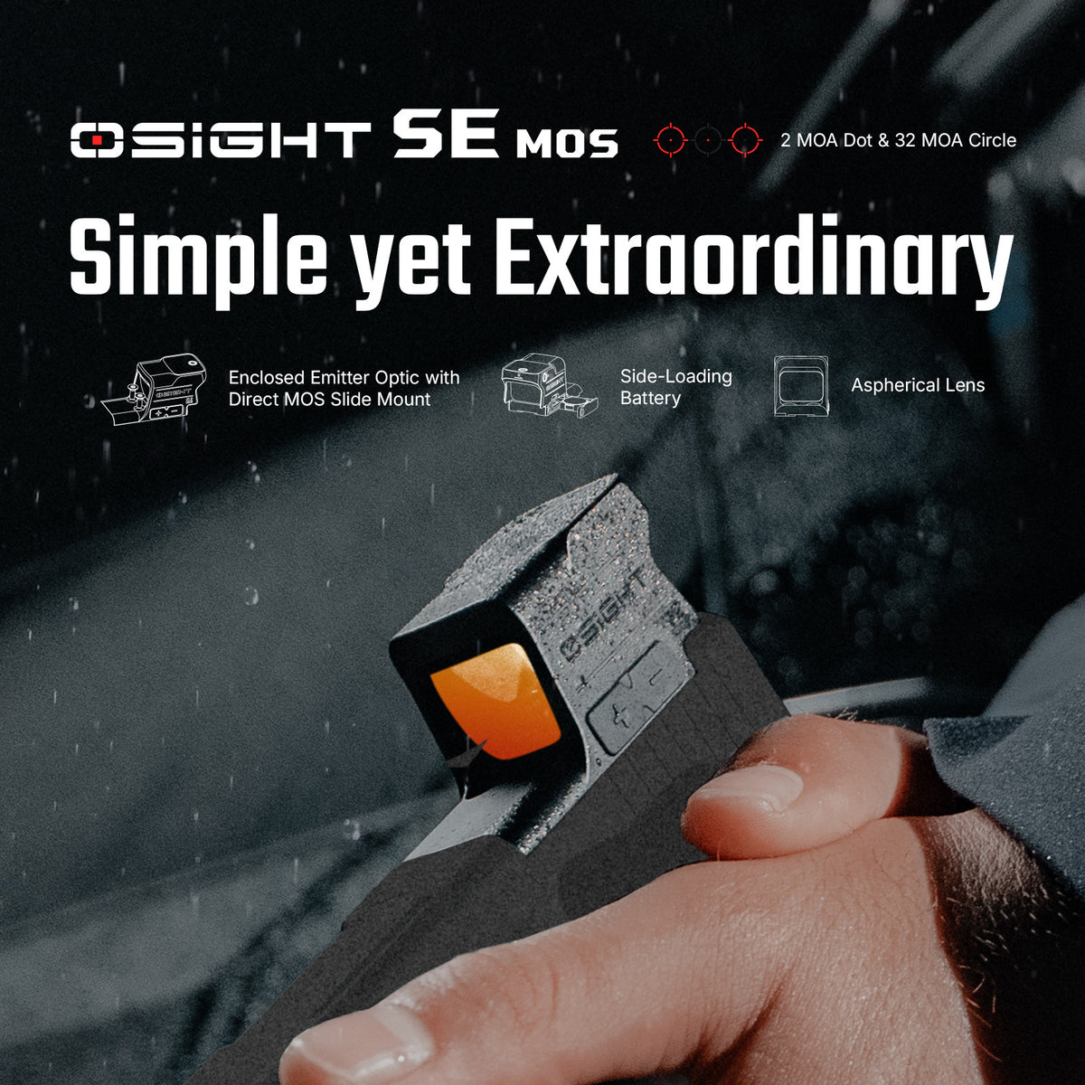 Olight Osight SE MOS enclosed optic on a pistol