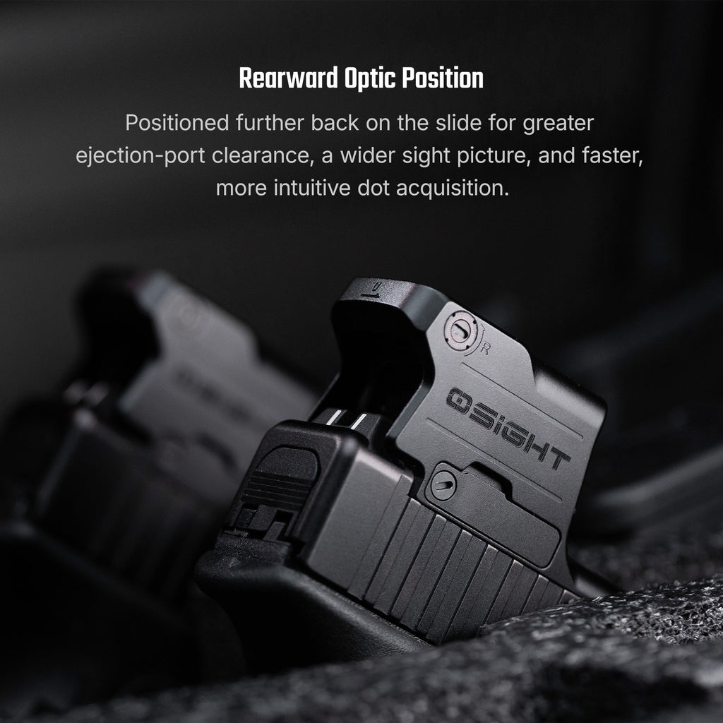 Olight Osight SE MOS rearward position on the slide