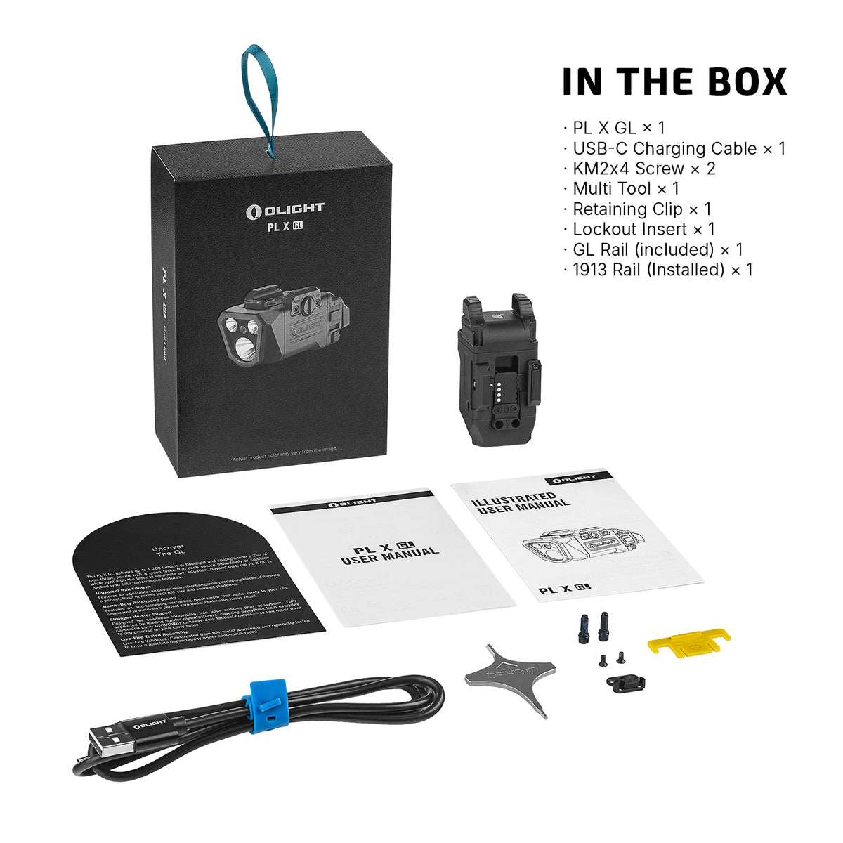 Olight PL X GL box contents