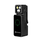 Olight Oclip 2 Ultra Premium in Onyx Black on its 1,000 mAh charging dock