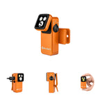 Olight Oclip 2 Pro clip flashlight in Orange, angled view with tilting head and clip