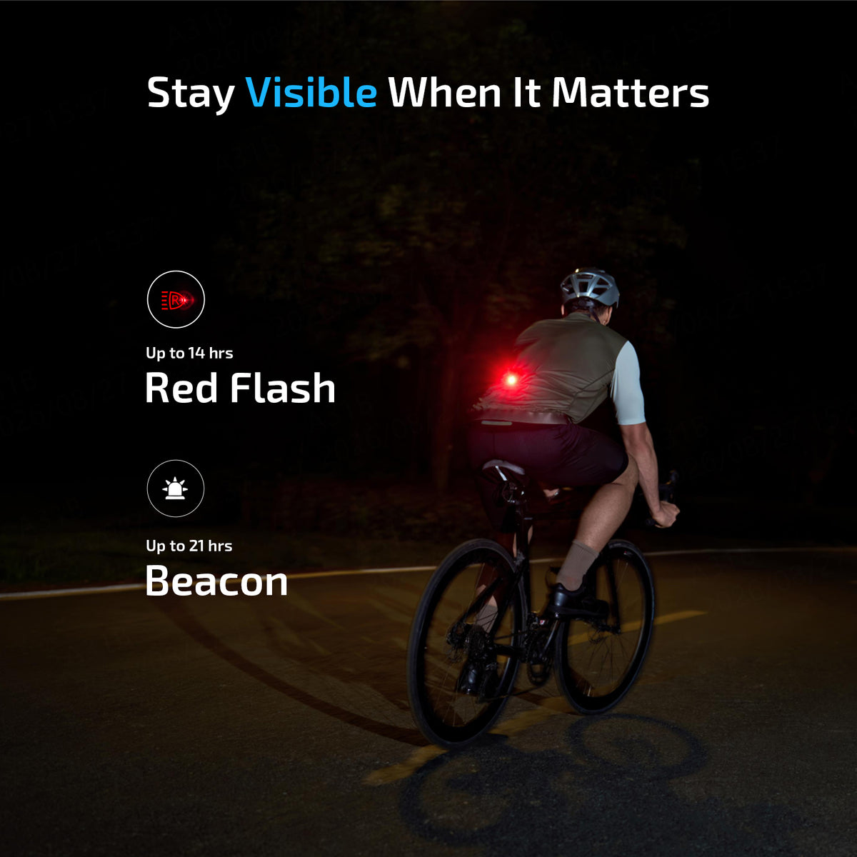 Oclip 2 Pro red flash for visibility on a bike ride
