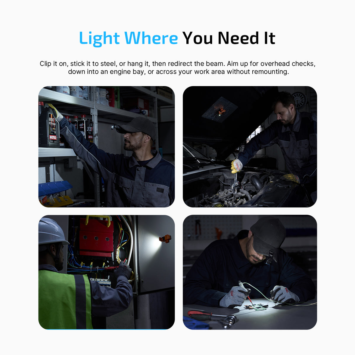 Oclip 2 Pro clipped on for hands-free light where you need it