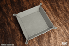Flint leatherette valet tray in a soft pale grey
