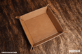 Buckskin leatherette valet tray in a light golden tan